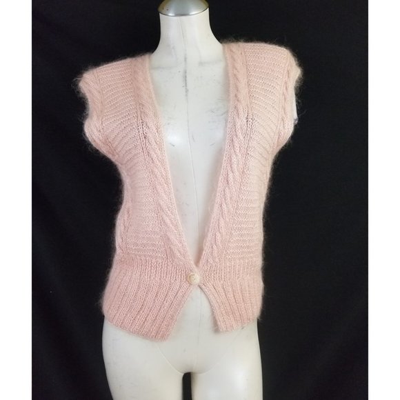 💵3/$20 Vintage Linda Allard PS Pink Mohair Vest - Picture 1 of 7